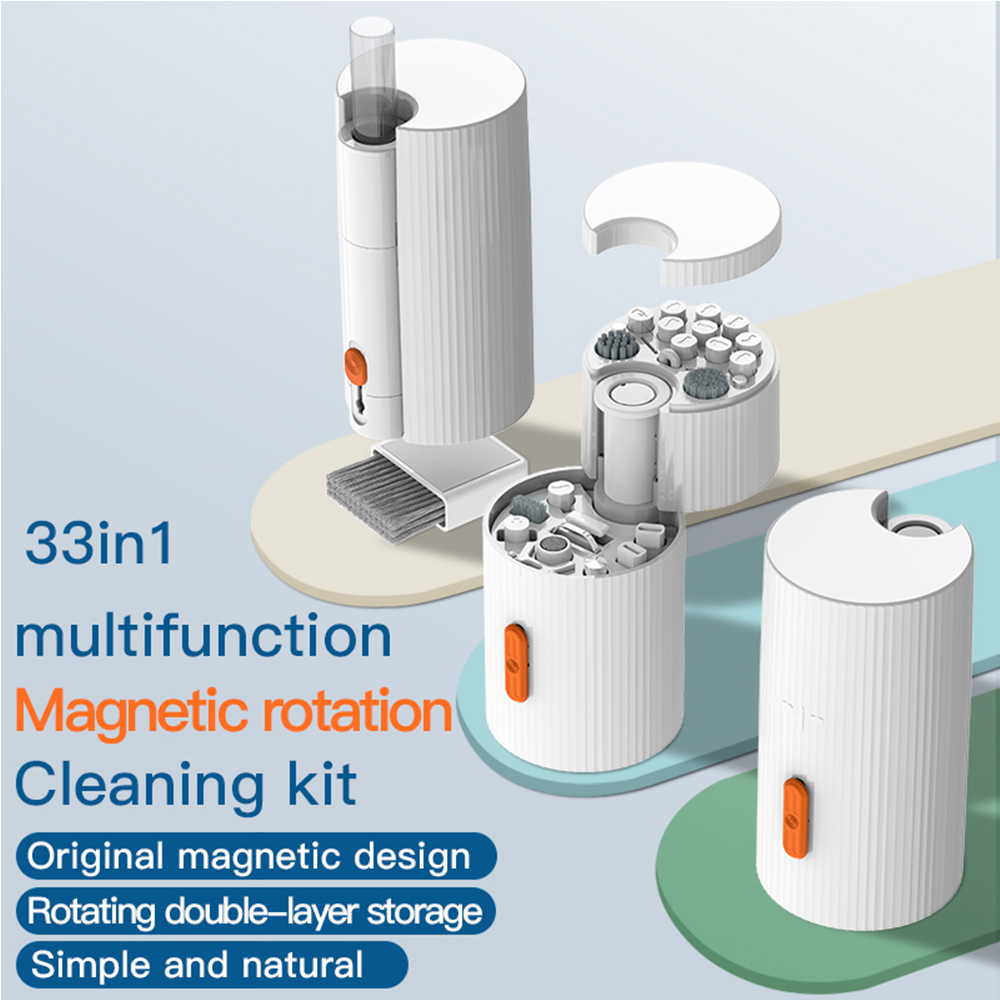 Laptop Accessories Cleaning Kit - 33-in-1 Magnetic Rotating Electronic Cleaning Kit