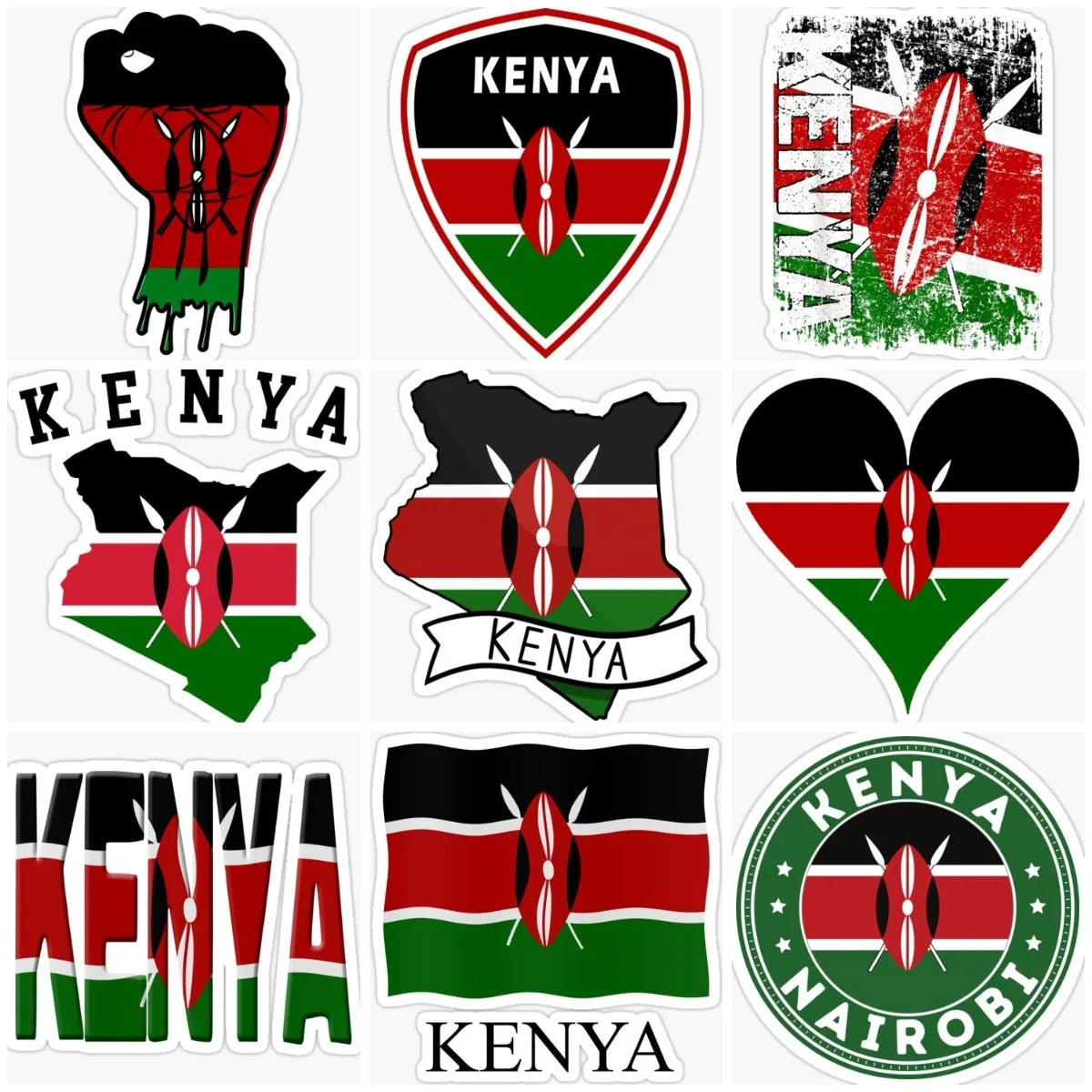 Laptop Accessories Kenya - Kenya Flag Map Emblem Creative Sticker